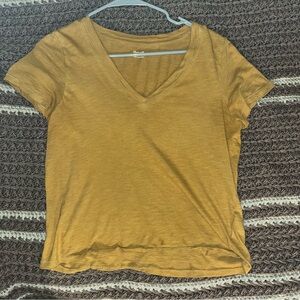 Madewell gold cotton v neck